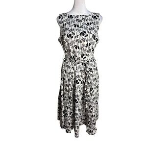 Anne Klein Women's Sleeveless Floral Print Midi Dress‎ Size 6 Belted NWT